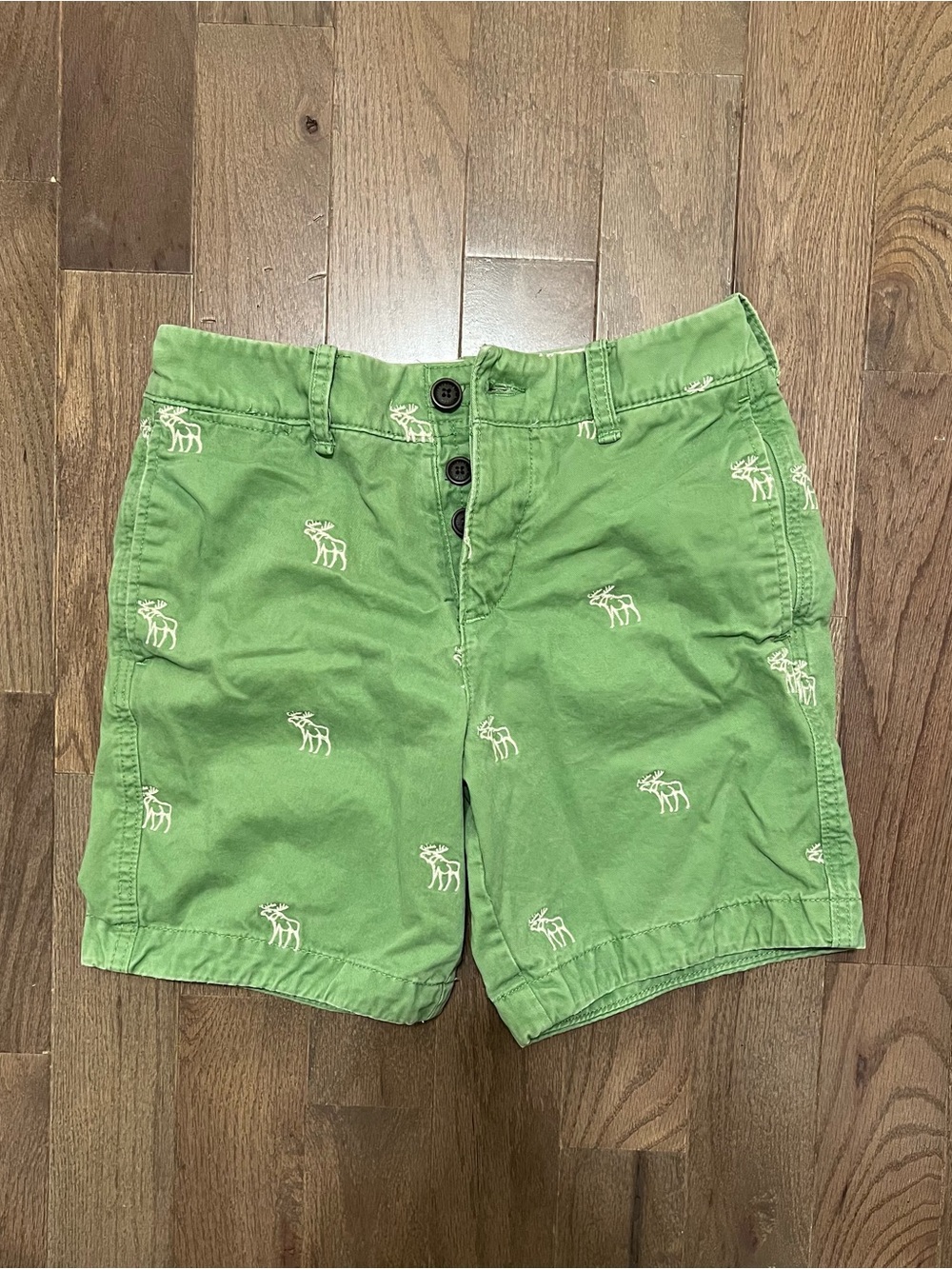 Abercrombie Green Embroidered Moose Shorts